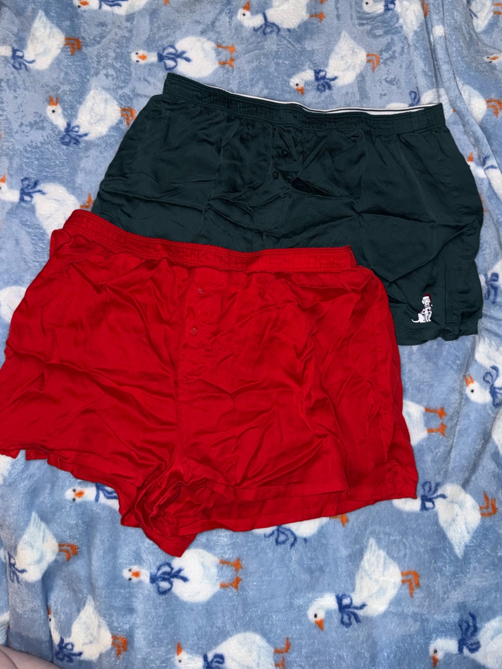 Victoria's Secret PINK Red and Dark Green Women’s Shorts Set